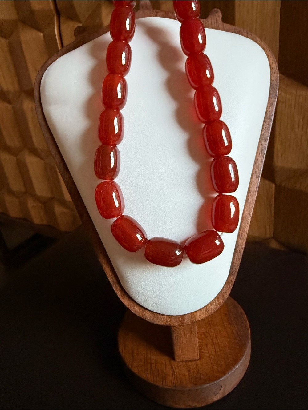Mayamar Red Agate Beaded Necklace